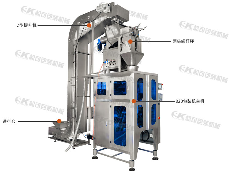 全自動(dòng)18公斤片冰散碎冰包裝機(jī)展示圖
